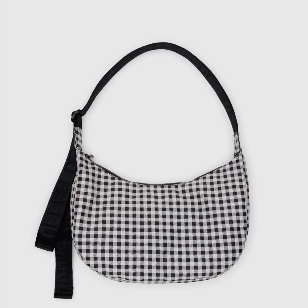Baggu Gingham Crossbody Bag in Black and White